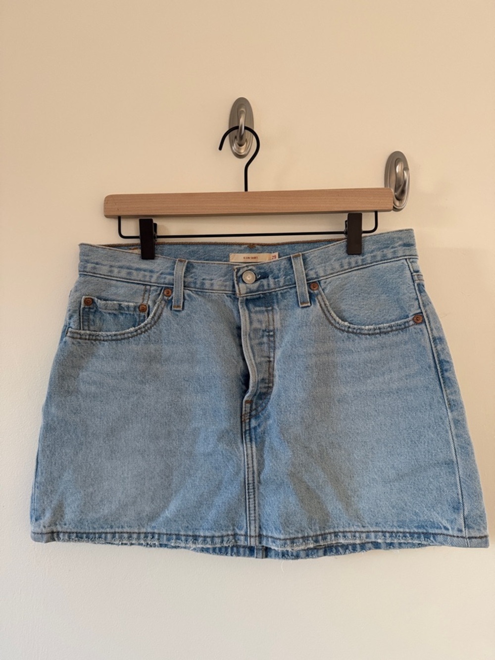 Levis Light Wash Denim Mini icon Skirt